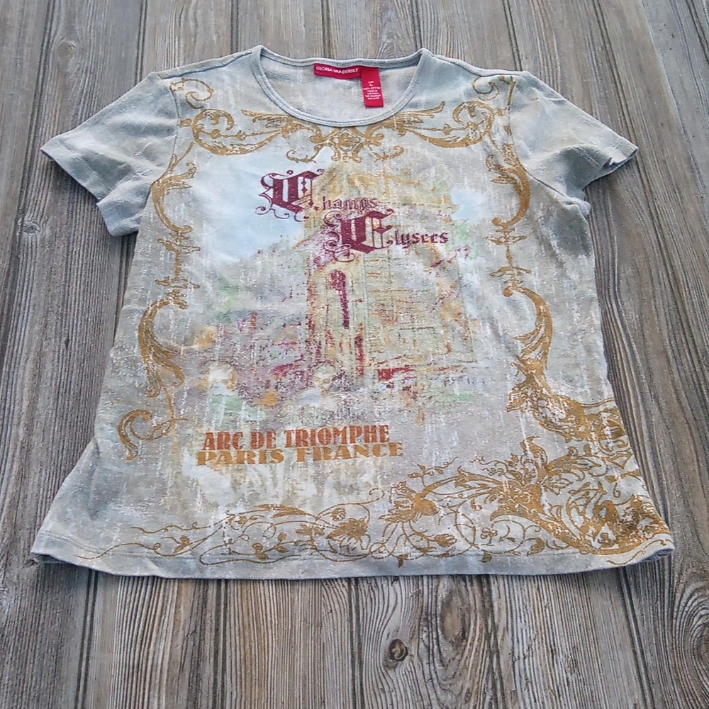 Crew Neck Short Sleeve Eccentric Pattern T-shirt Top - Picture 2 of 11